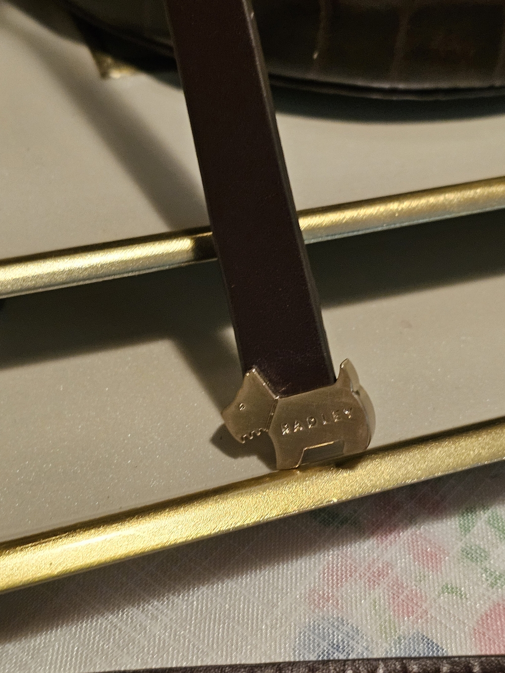 Brown Leather Strap with Gold Scottie Dog Accent
